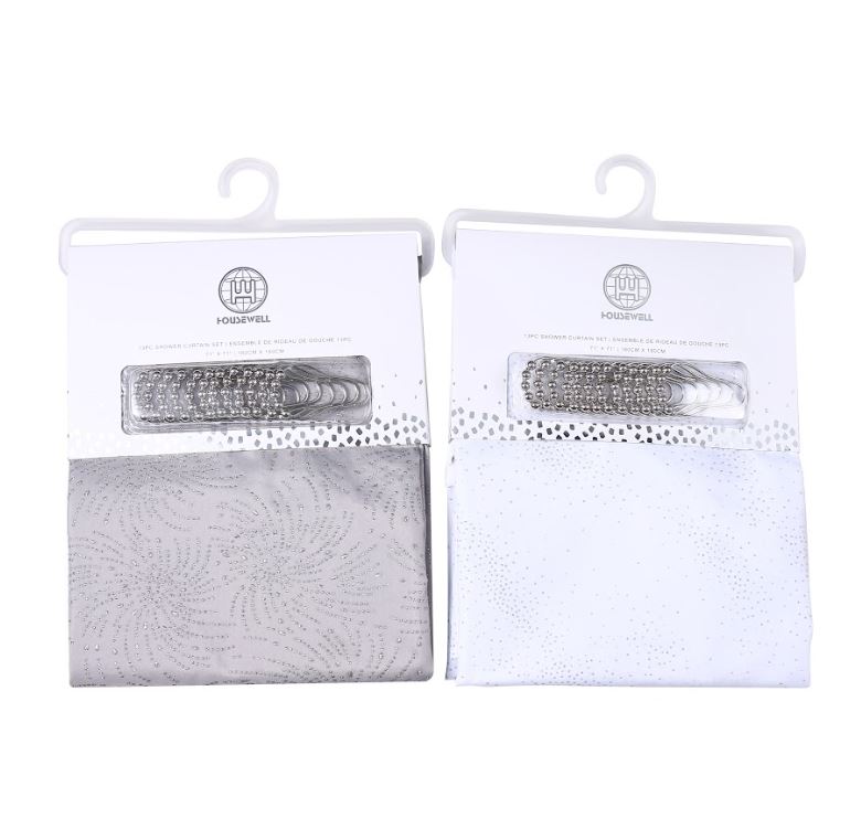 Cortina De Baño  1,80X1,80 Mts + 12 Ganchos Roller 42146 414
