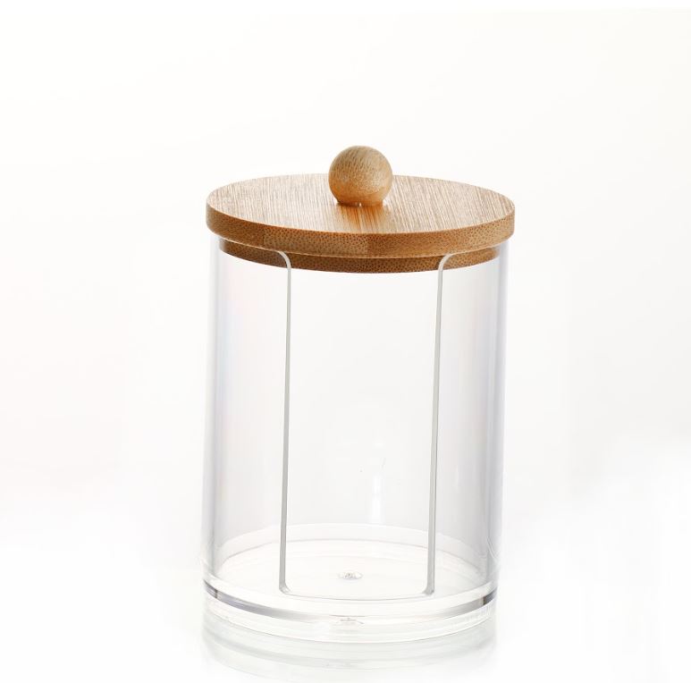 Organizador De Acrilico  Con Tapa De Bamboo 9*7Cm 51198 421