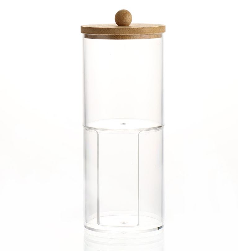 Organizador De Acrílico Con Tapa De Bamboo Doble Piso 17*7Cm 51208 421