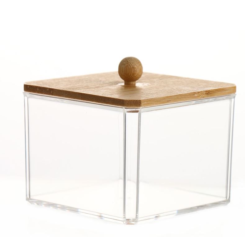 Organizador De Acrilico Con Tapa De Bamboo 7*9Cm 51214 421