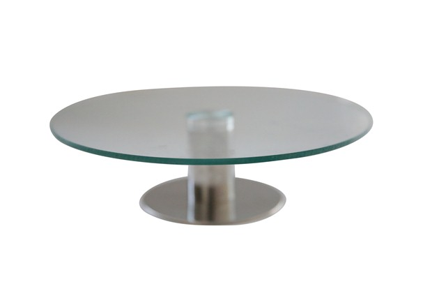 Plato Giratorio Vidrio Transparente C/Pie 25* 6.5 Cm 21934 392