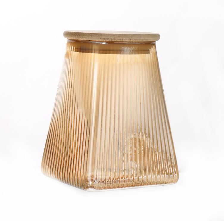 Frasco De Vidrio Color C/Tapa Madera 750Ml 51512 411