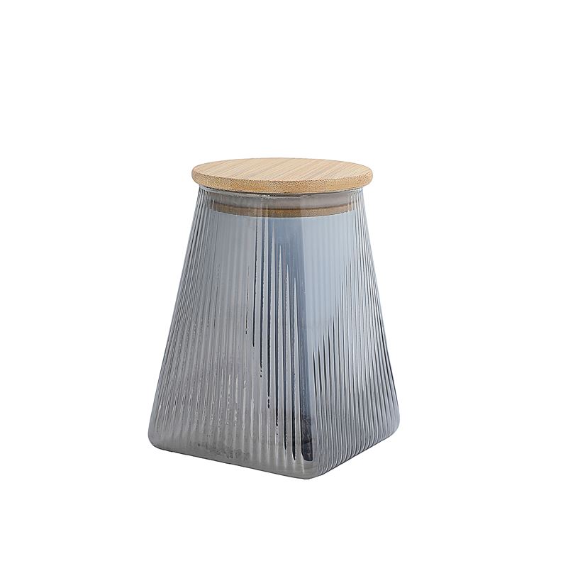 Frasco De Vidrio Color C/ Tapa Madera 950Ml 51513-G 411