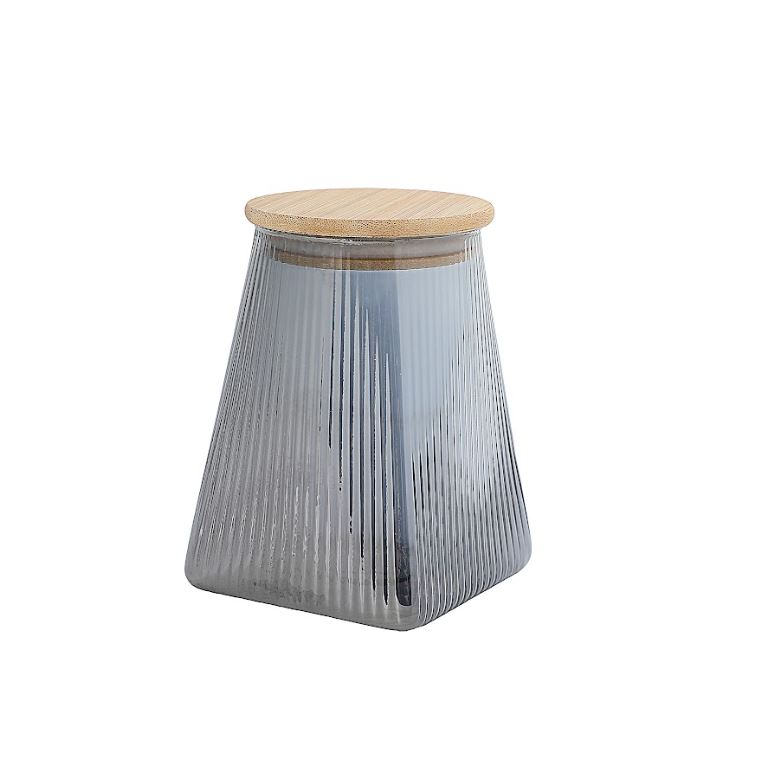 Frasco De Vidrio Color C/ Tapa Madera 750Ml 51512-G 411