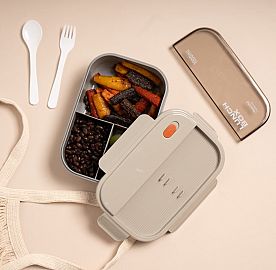 Lunchera Plástica Con Compartimentos Y Cubiernos 43251 405