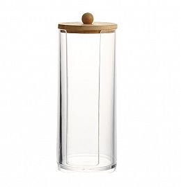 Organizador De  Acrílico Con Tapa De Bamboo 7 *18 Cm 51194421