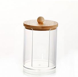 Organizador De Acrilico  Con Tapa De Bamboo 9*7Cm 51198 421