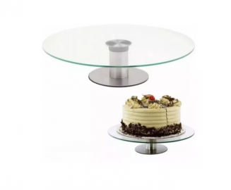 Plato Giratorio Vidrio Transparente C/Pie 35* 6.5 Cm  21938 392